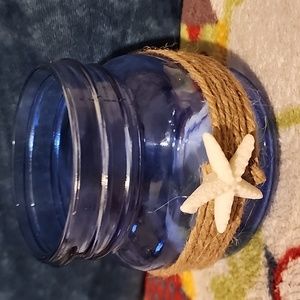 Shore Living Blue Starfish Jar